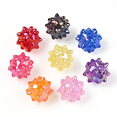 AB Plating Opaque Acrylic Beads JACR-T003-02-1