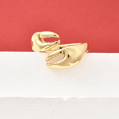 Brass Cuff Rings for Women RJEW-F184-08F-G-1