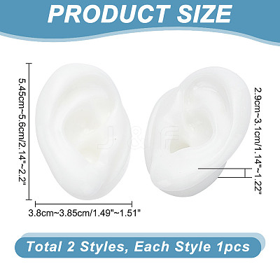 2Pcs 2 Style Soft Silicone Ear Displays Mould ODIS-AR0001-04A-1