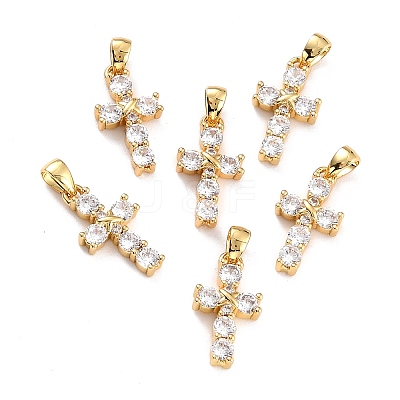 Brass Micro Pave Cubic Zirconia Pendant LS-ZIRC-P089-21G-1