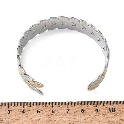 304 Stainless Steel Cuff Bangles for Women BJEW-D466-01GP-1