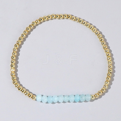 Colorful Mixed Brass Synthetic Gemstone Bead Copper Bracelet Women's Fashion Jewelry Wholesale RJ2833-3-1