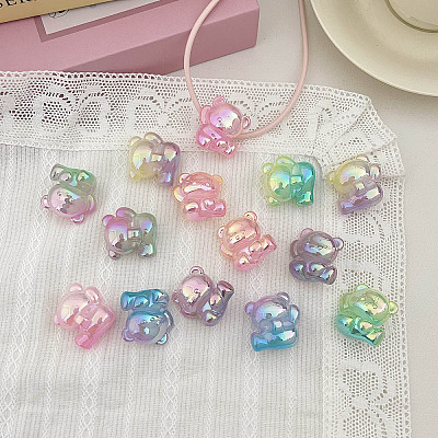 UV Plating Imitation Jelly Acrylic Beads OACR-N138-28-1