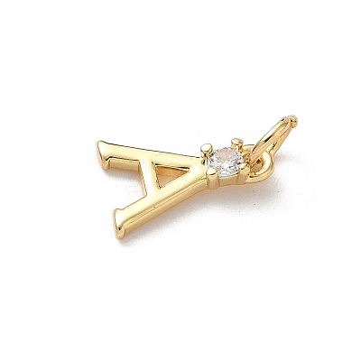 Brass Pave Clear Cubic Zirconia Charms KK-A273-01G-A-1