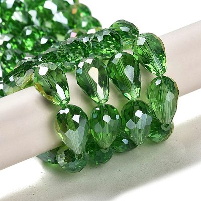 Electroplate Glass Beads Strands EGLA-D015-12x8mm-19-1