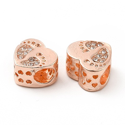 Rack Plating Alloy Rhinestone European Beads PALLOY-P289-53RG-1