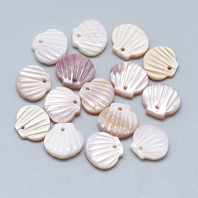 Natural White Shell Mother of Pearl Shell Charms X-SSHEL-S260-097C-1