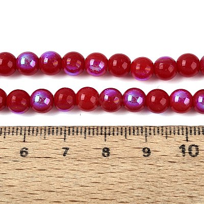 Electroplate Opaque Glass Beads Strands EGLA-Q132-6MM-01C-06-1