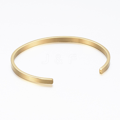 304 Stainless Steel Inspirational Cuff Bangles BJEW-K173-15G-1