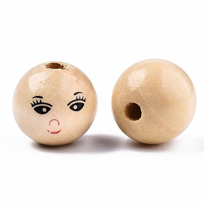 Unfinished Natural Wood Beads X-WOOD-T019-31-A-22mm-1