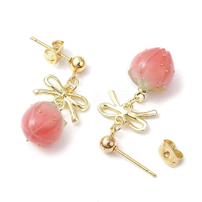 4Pairs 4 Colors Resin Stud Earring EJEW-TA00481-1