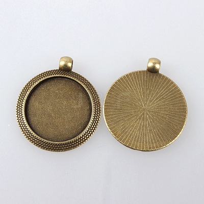 Vintage Tibetan Style Alloy Pendant Cabochon Bezel Settings LS-TIBEP-M018-102AB-NF-1