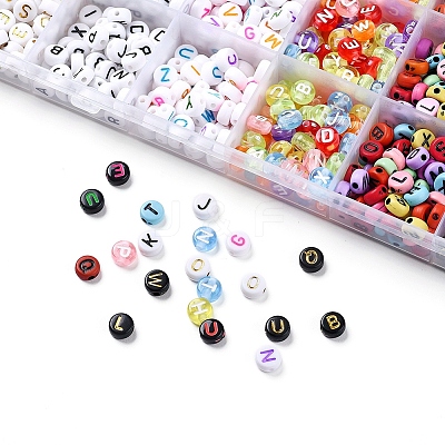 1400Pcs 7 Style Acrylic Letter Beads MACR-YW0001-28-1