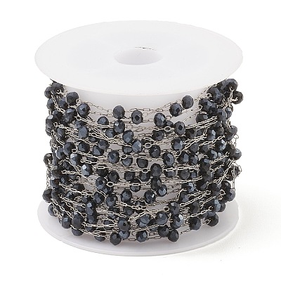 Glass Round Beaded Chains CHS-B003-04E-1