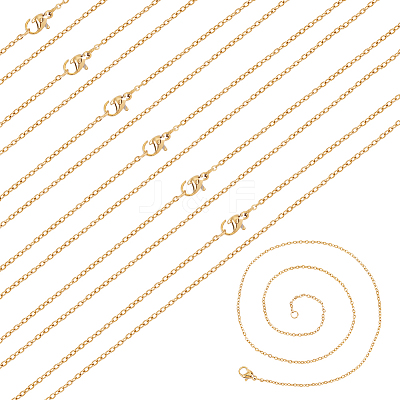 20Pcs Ion Plating(IP) 304 Stainless Steel Cable Chains Necklaces Set for Men Women NJEW-NB0001-06-1