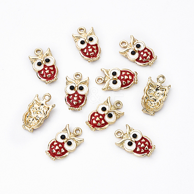 10Pcs Alloy Enamel Pendants ENAM-YW0004-58B-1