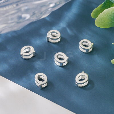 6Pcs 925 Sterling Silver Hollow Initial Beads STER-TA0001-53Q-1