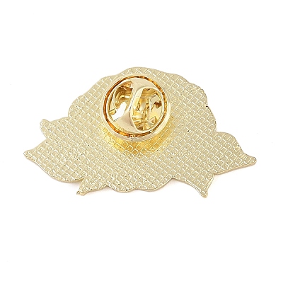 Flower Golden Enamel Pins JEWB-K012-07A-G-1