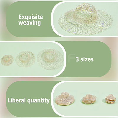 30Pcs 3 Styles Doll Straw Hat DIY-CY0002-34-1