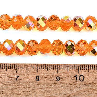 Electroplate Transparent Glass Beads Strands EGLA-A046-01C-07-1