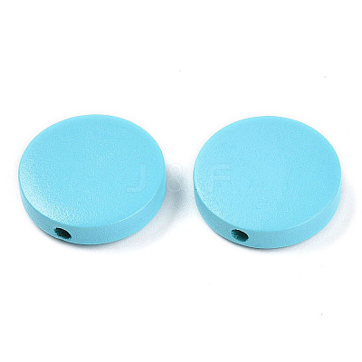 Painted Natural Wood Beads WOOD-WH0038-35B-03-1