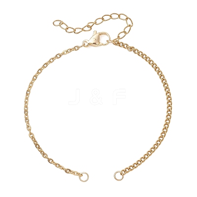 304 Stainless Steel Cable Chain and Twisted Chain Bracelet Making AJEW-JB01477-1