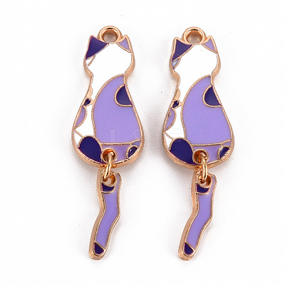 Eco-Friendly Alloy Enamel Pendants ENAM-T011-84B-NR-1