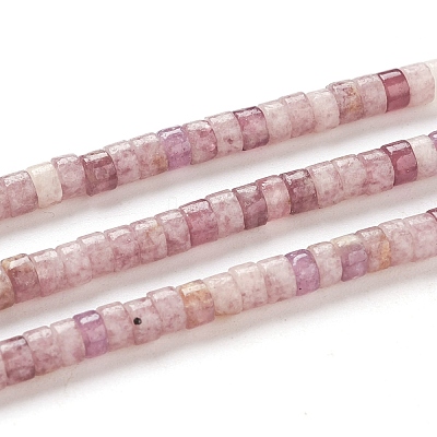 Natural Lepidolite/Purple Mica Stone Beads Strands G-F631-A35-1
