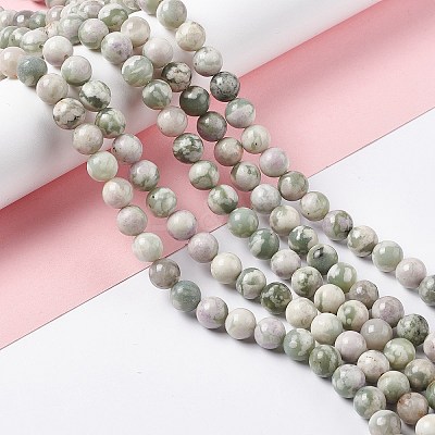 Natural Peace Jade Beads Strands X-G-G905-07-6MM-1