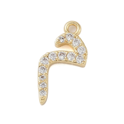 Rack Plating Brass Micro Pave Clear Cubic Zirconia Pendants KK-A224-03M-G-1
