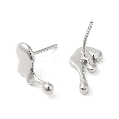 Rack Plating Brass Melting Twist Asymmetrical Earrings EJEW-D059-18P-1