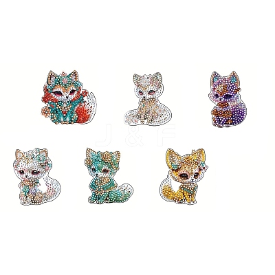 DIY Fox Pattern Diamond Painting Keychain Kit WG26361-01-1