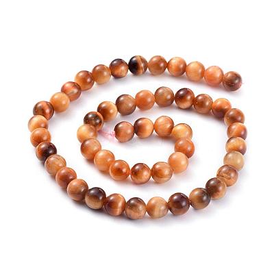 Natural Sun Tiger Eye Beads Strands G-D809-12-8mm-1
