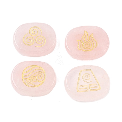 4Pcs 4 Styles Natural Rose Quartz Display Decorations G-F786-02B-04-1