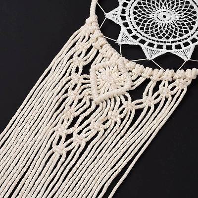 Flower Woven Net/Web Macrame Cotton Wall Hanging Decorations PW23021575079-1