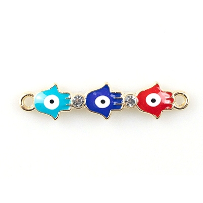 Alloy Evil Eye Enamel Connector Charms FIND-TAC0016-24C-1