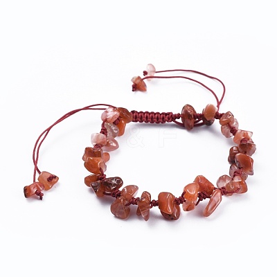 Adjustable Natural & Synthetic Mixed Stone Chip Beads Braided Bead Bracelets BJEW-JB04392-1