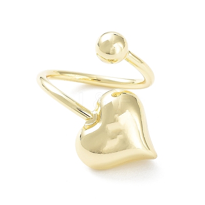 Brass Open Cuff Rings for Women RJEW-D016-07G-1
