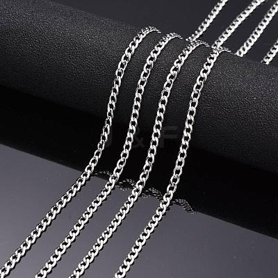 Tarnish Resistant 304 Stainless Steel Twisted Chains for Men's Necklace Making CHS-K001-86-1