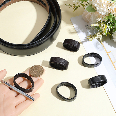 6Pcs 6 Styles Cowhide Leather Loop Keepers FIND-CL0001-61-1