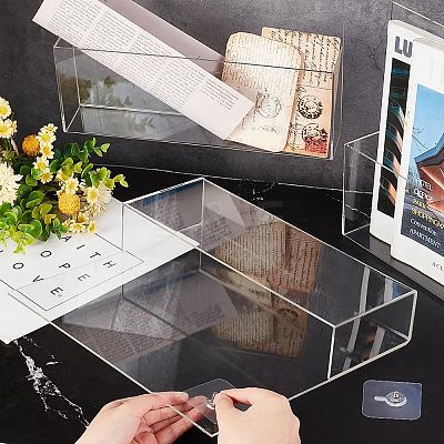 Acrylic Wall-mounted Bookshelf AJEW-WH0010-30-1