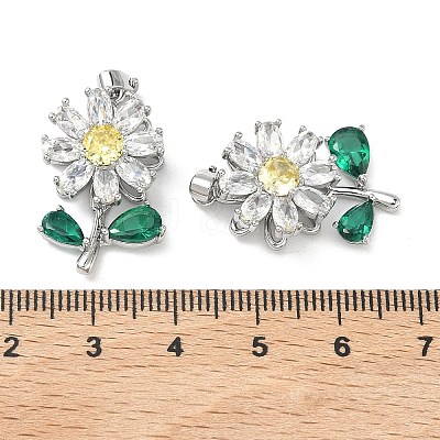 Brass Micro Pave Cubic Zirconia Rotatable Pendants KK-A287-02P-1
