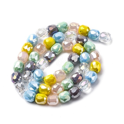 Electroplate Opaque Glass Beads Strands GLAA-Q009-05A-1