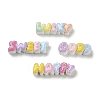 Rainbow Color Opaque Resin Cabochons RESI-K027-29-1