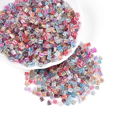 Transparent Inside Colours Glass Seed Beads SEED-T007-13M-1