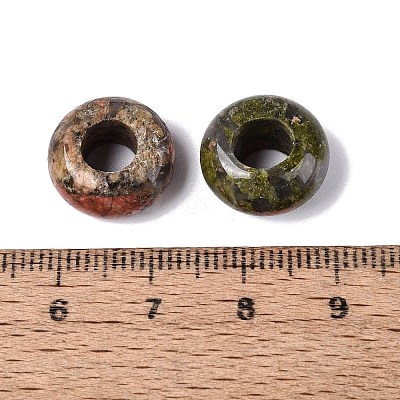 Natural Unakite European Beads G-N359-17A-03-1