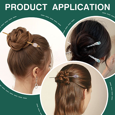 2Pcs Brass Hair Sticks OHAR-PH00008-1