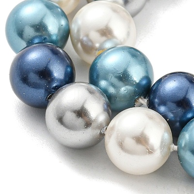 Electroplated Shell Pearl Beads Strands SHEL-F008-03B-07-1