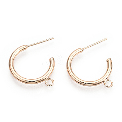 Brass Stud Earring Findings X-KK-S345-030G-1