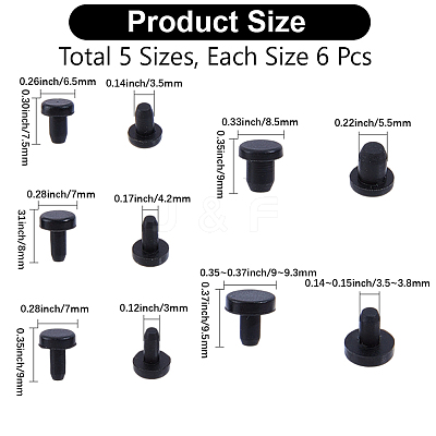 30Pcs 5 Styles Silicone Bottle Seal Plug FIND-GF0008-86-1